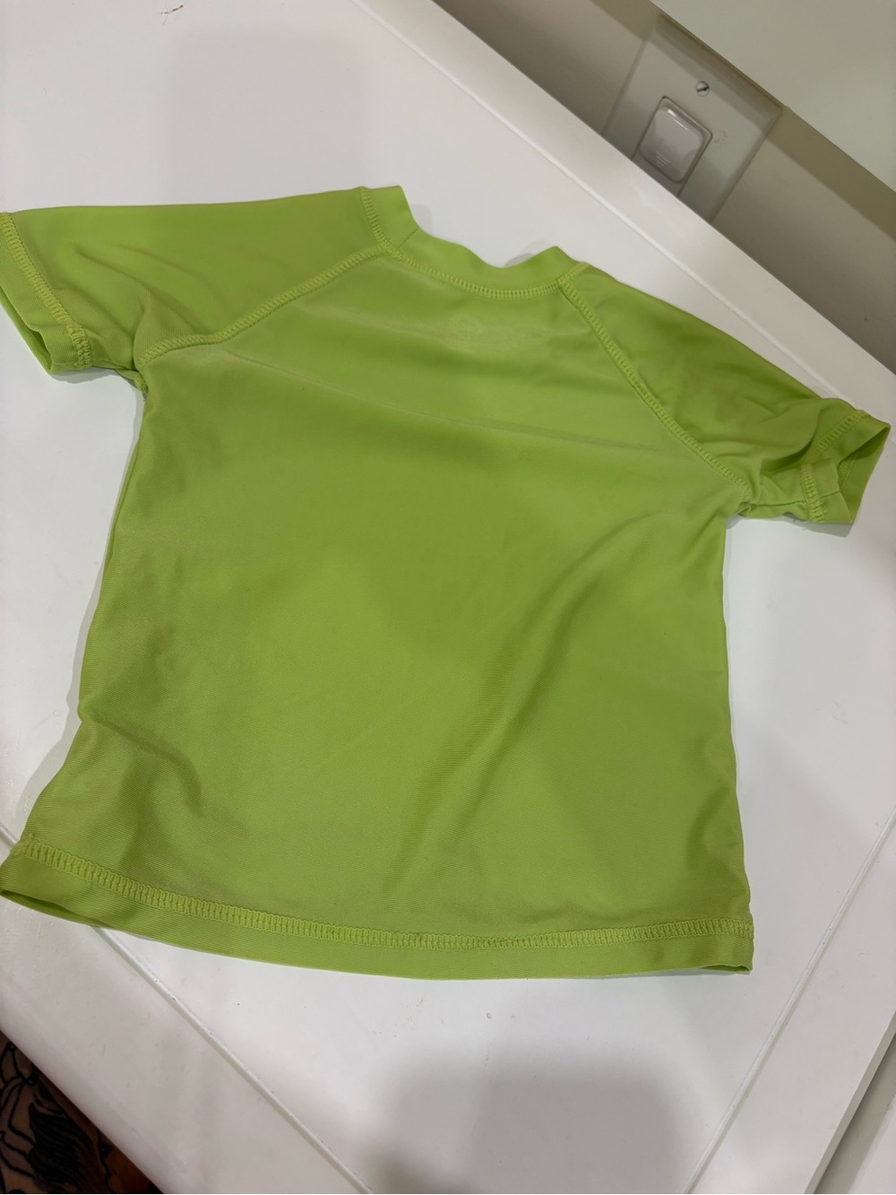 wonder nation Lime Green Kids Rash Guard Swim Shirt